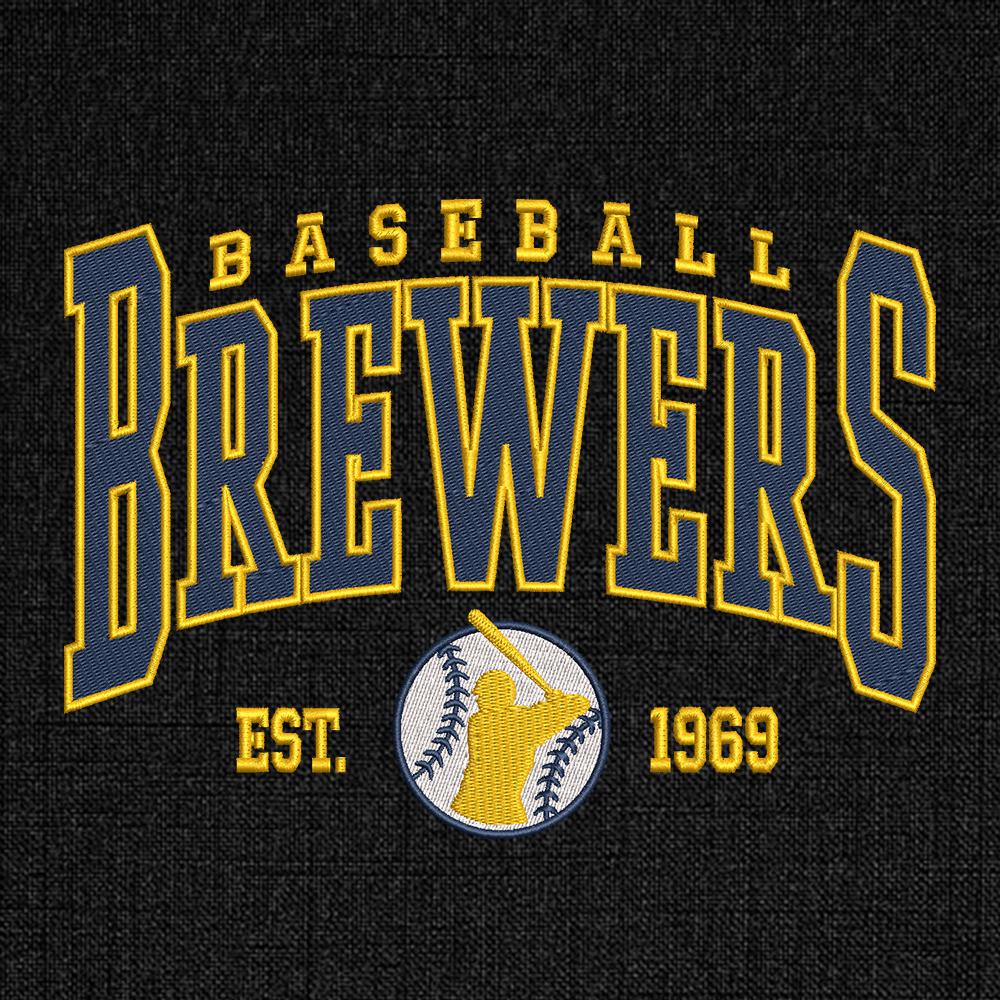Vintage Milwaukee Baseball Embroidery Design - PES DST JEF EXP VP3 File - ThredViora