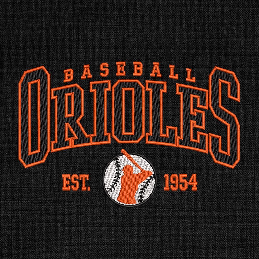 Vintage Baltimore Baseball Embroidery Design - PES DST JEF EXP VP3 File - ThredViora