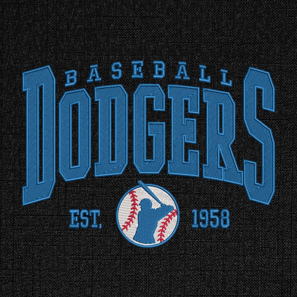 Vintage Los Angeles Baseball Embroidery Design - PES DST JEF EXP VP3 - ThredViora