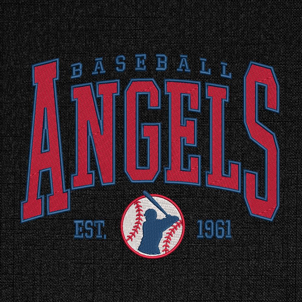 Vintage Anaheim Baseball Embroidery Design - PES DST JEF EXP VP3 File - ThredViora