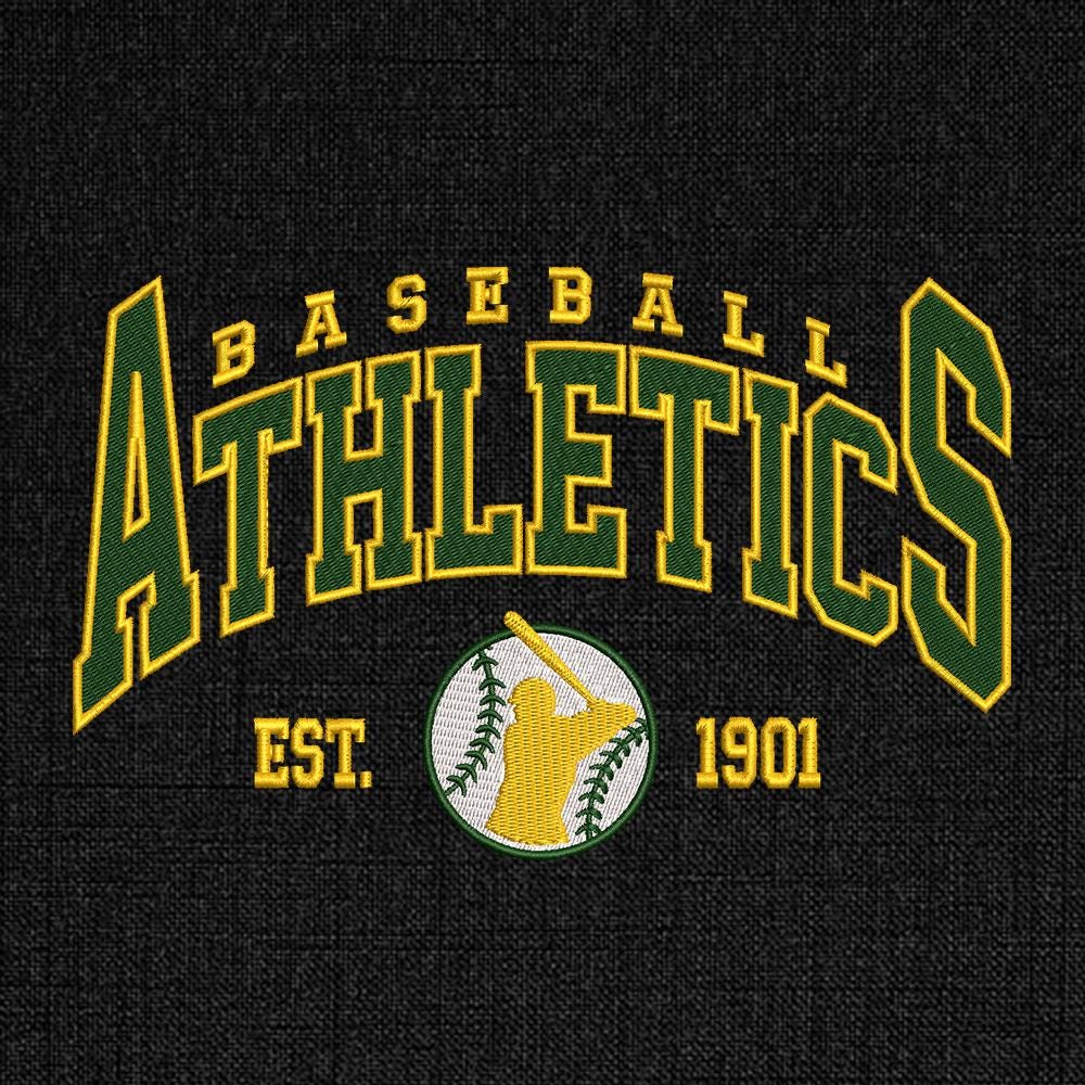 Vintage Oakland Baseball Embroidery Design - PES DST JEF EXP VP3 File - ThredViora