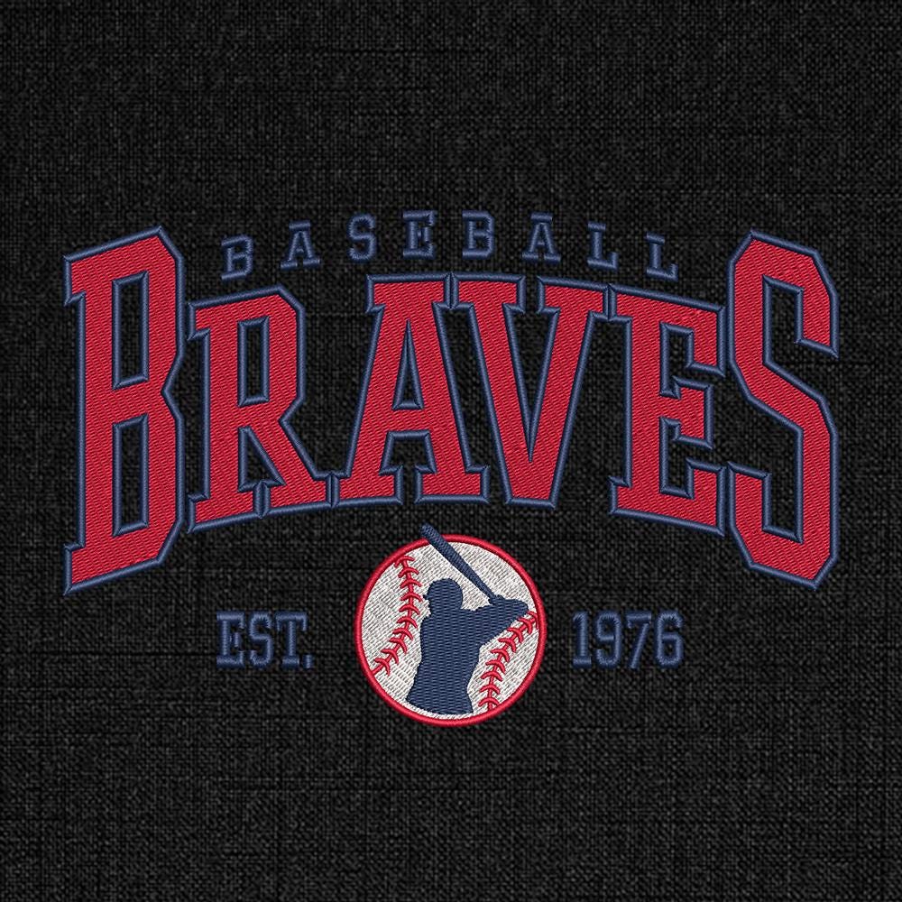 Vintage Atlanta Baseball Embroidery Design - PES DST JEF EXP VP3 File - ThredViora