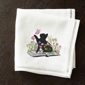 Black Cat Embroidery Design Book Lover Wildflower Stitch File