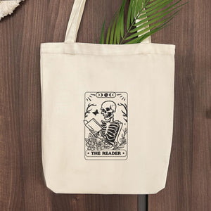 Reader Tarot Embroidery Design Skeleton Bookish Stitch