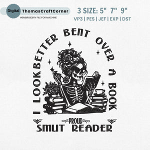 Smut Reader Embroidery Design Romance Book