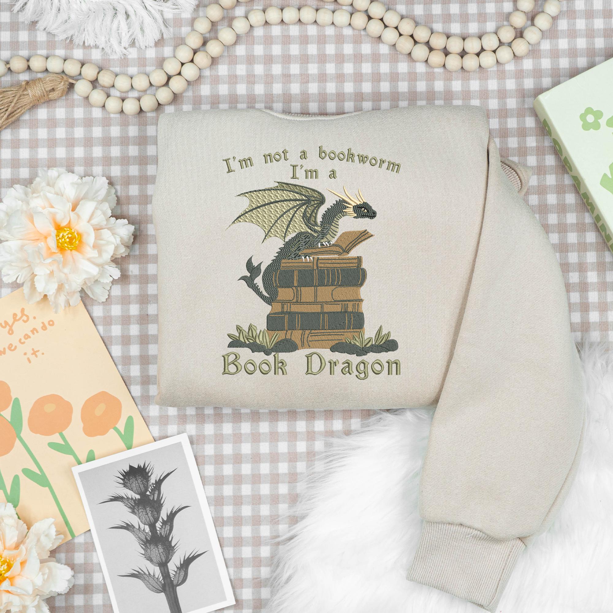 Book Dragon Embroidery Design Teacher