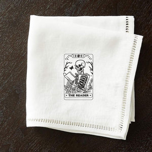 Reader Tarot Embroidery Design Skeleton Bookish Stitch