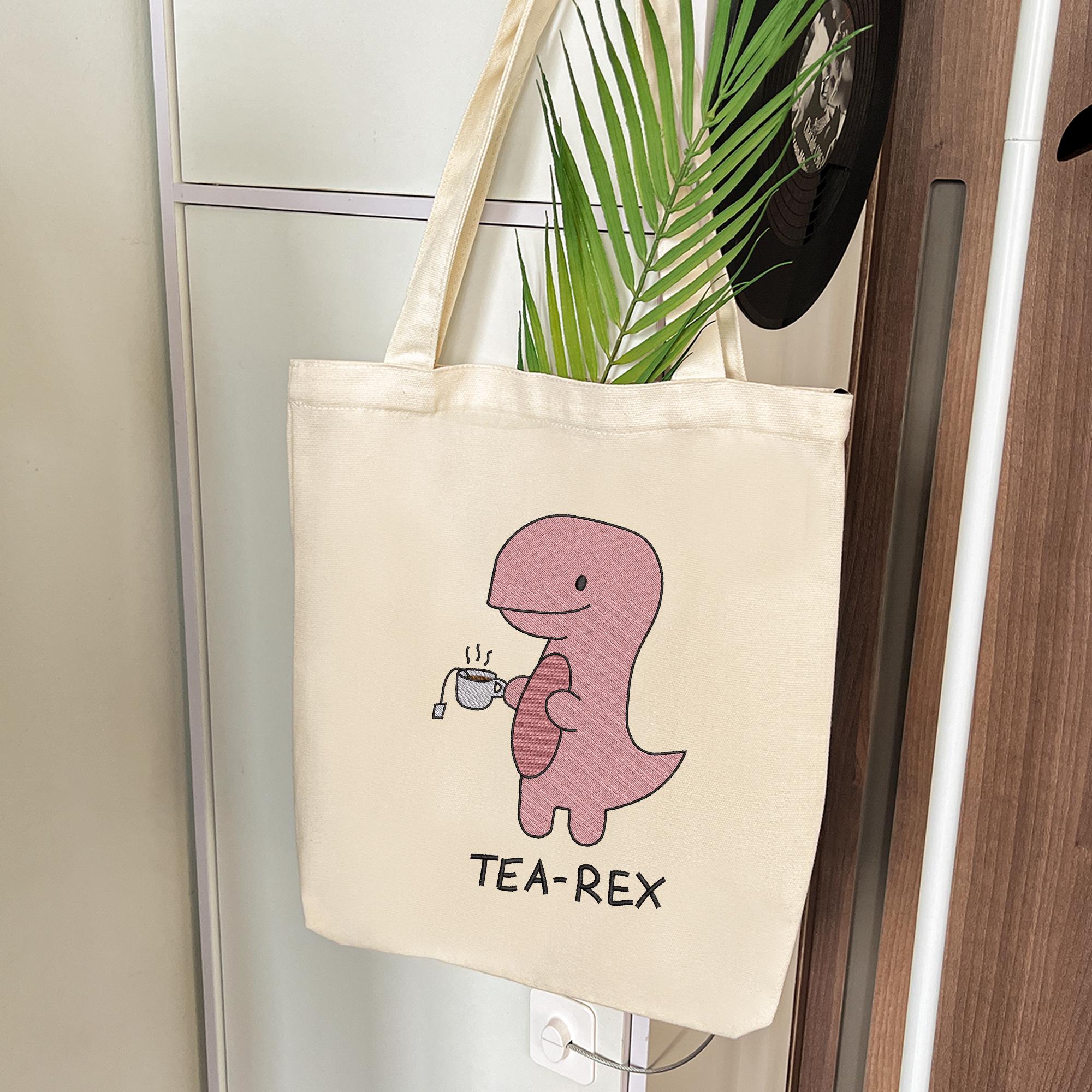 Dinosaur Embroidery Design, Tea-Rex Cute Dinosaur Design, Mom Tea Lover Dino, Cute Punny Tea-Rex Dinosaur, Birthday Gift, Instant download