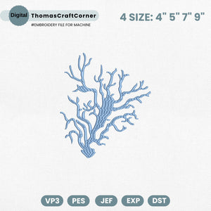 Coral Sea Culture Summer Nautical Ocean Embroidery Design