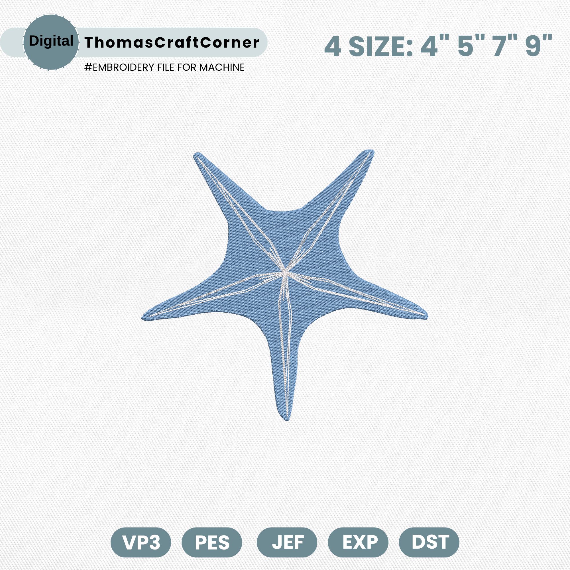 Starfish Sea Culture Summer Embroidery Design