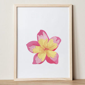 Frangipani Flower Embroidery Design Hawaii Coastal