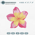 Frangipani Flower Embroidery Design Hawaii Coastal