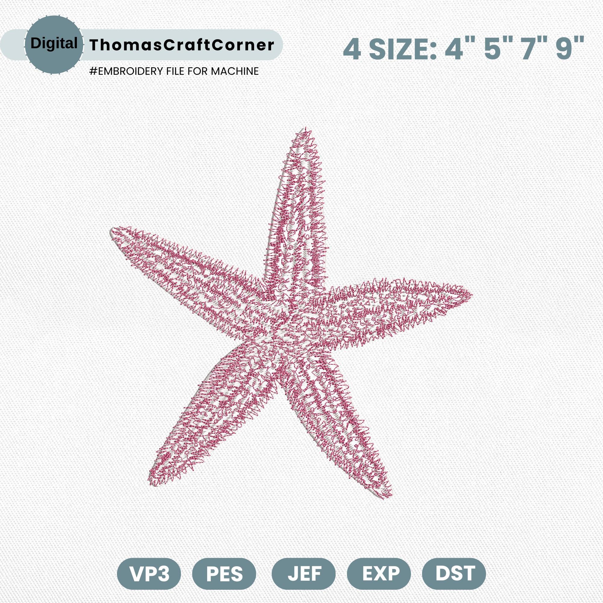 Starfish Sea Creatures Ocean Animals Embroidery Design