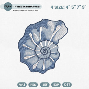 Sea Snail Embroidery Design Ocean Animals Marine Instant Download