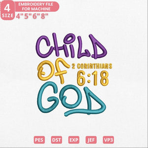 Child of God Embroidery Pattern PES DST JEF Download - ThredViora