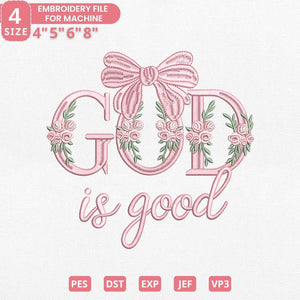 God Is Good Embroidery Pattern PES DST Christian Gift - ThredViora