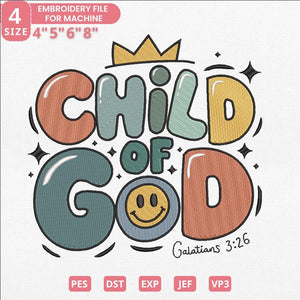 Child of God Embroidery Pattern PES DST JEF Instant Download - ThredViora
