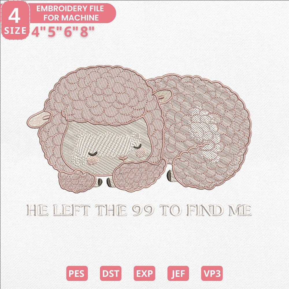 Christian Sheep Embroidery Pattern - PES, DST, JEF Files - ThredViora