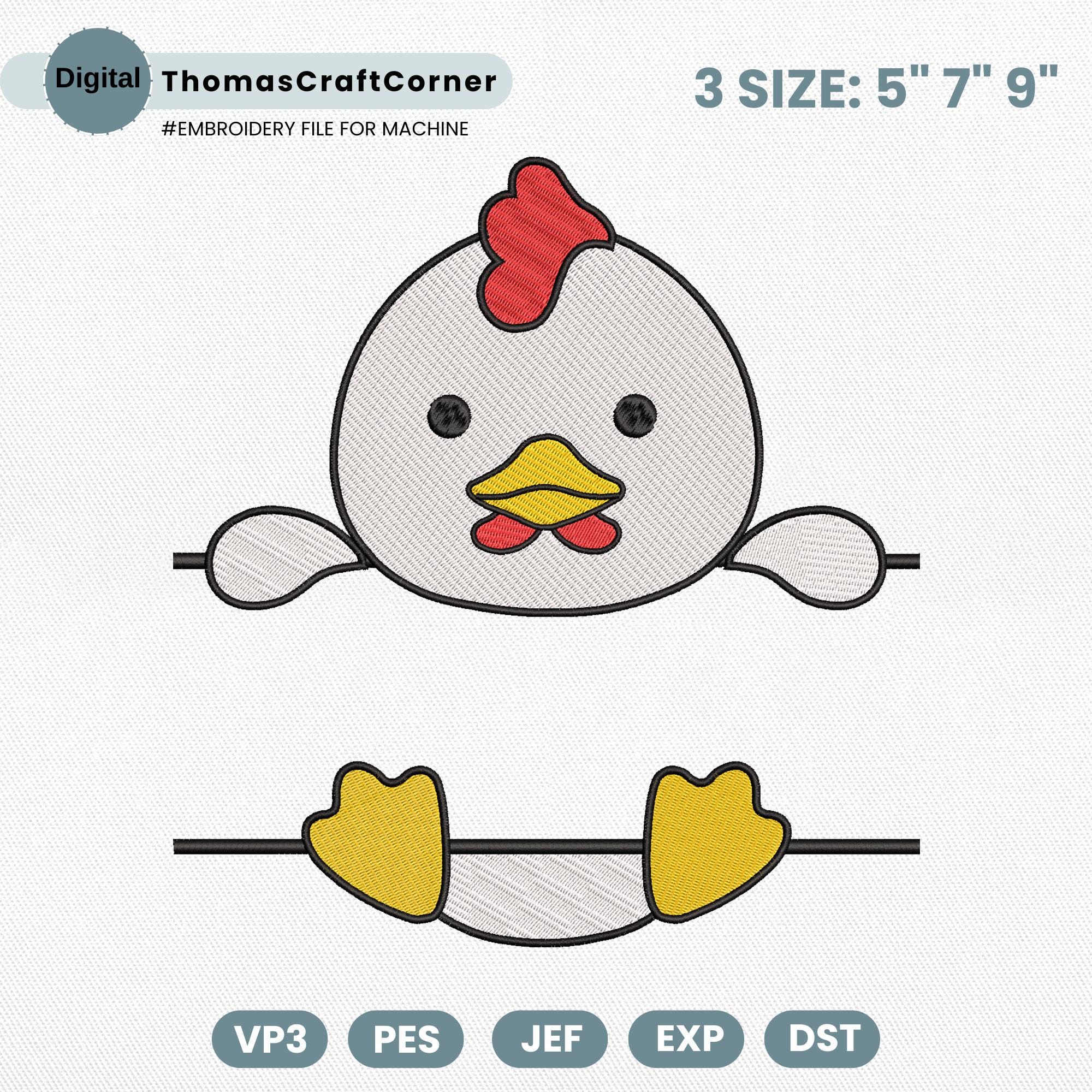 Chicken Embroidery Design Name Frame Safari Animal