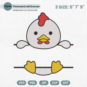 Chicken Embroidery Design Name Frame Safari Animal