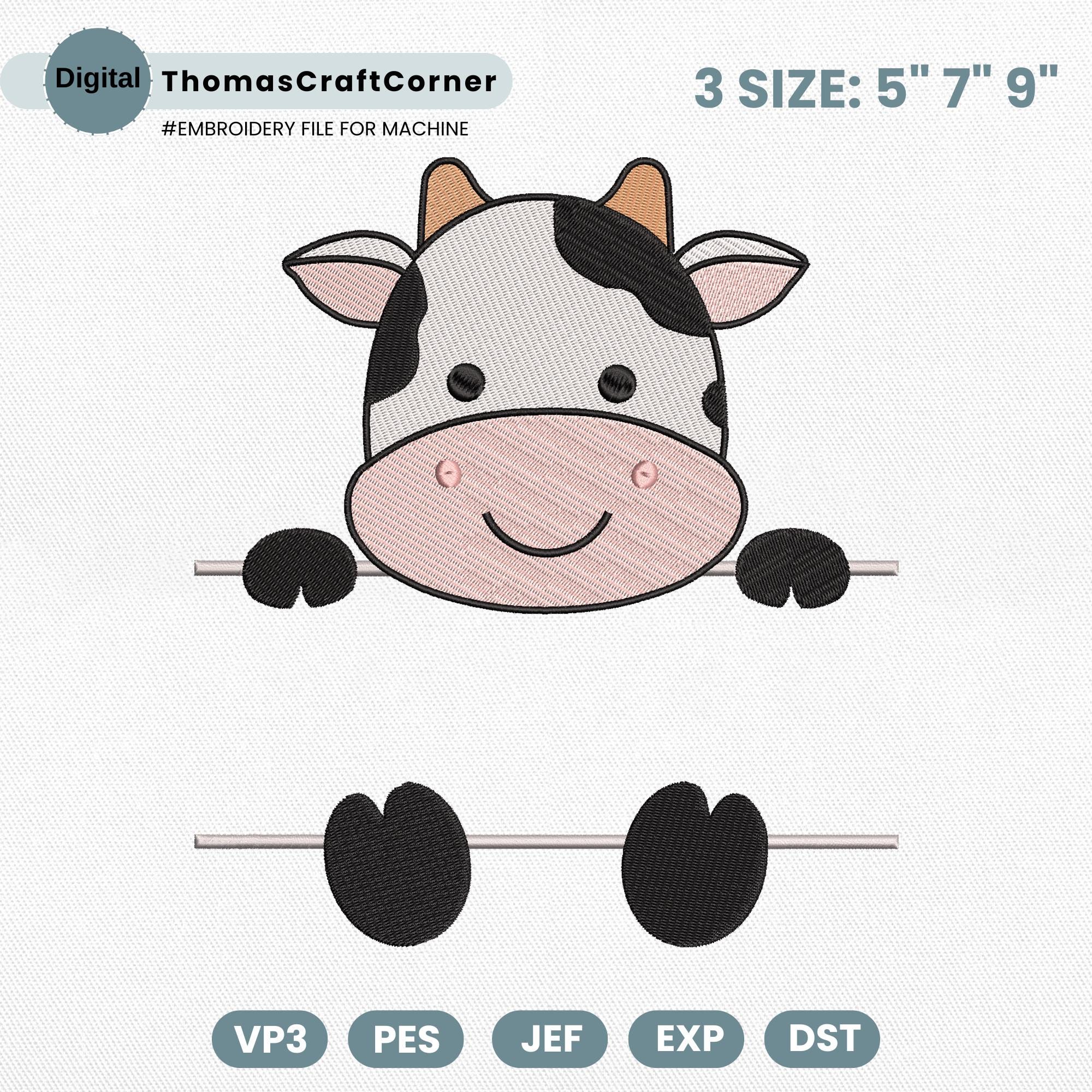 Cow Embroidery Design Name Frame Safari Animal