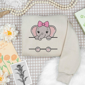 Elephant Embroidery Design Name Frame Safari Animal