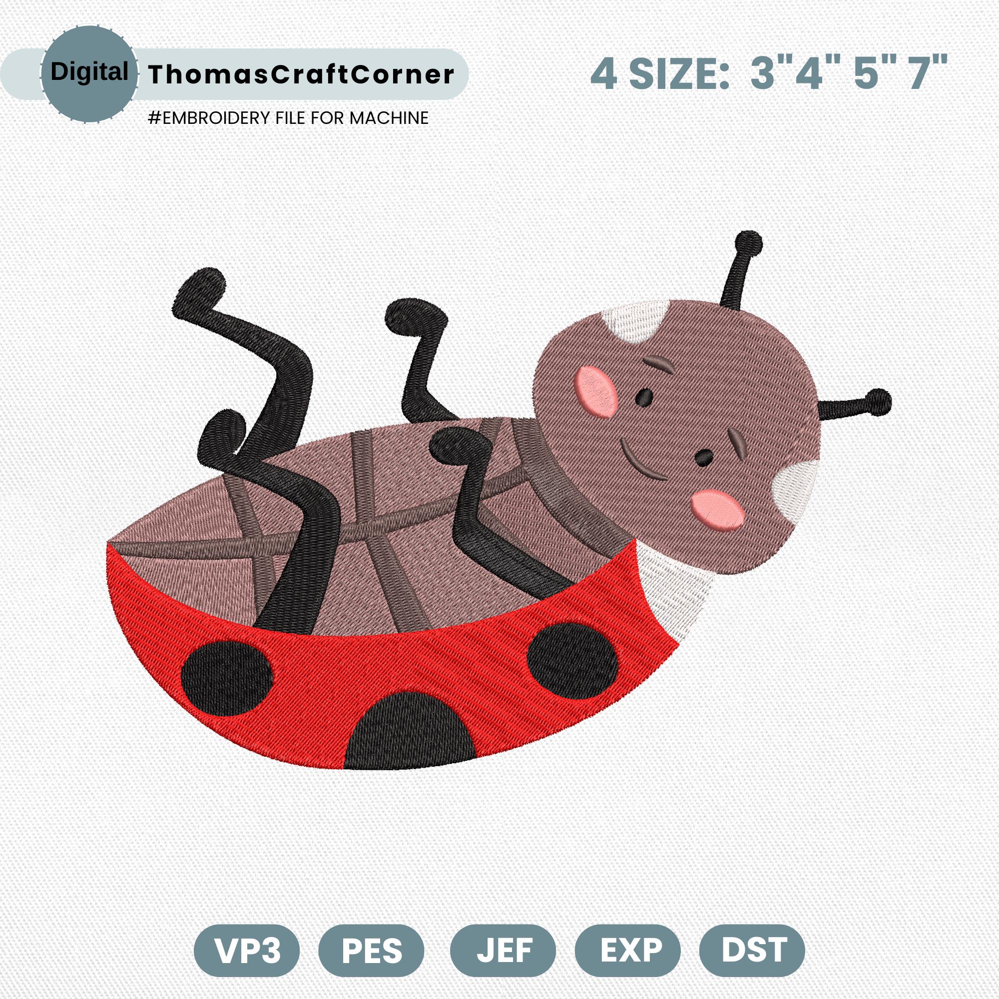 Ladybug Embroidery Design Insects Machine Spring Baby