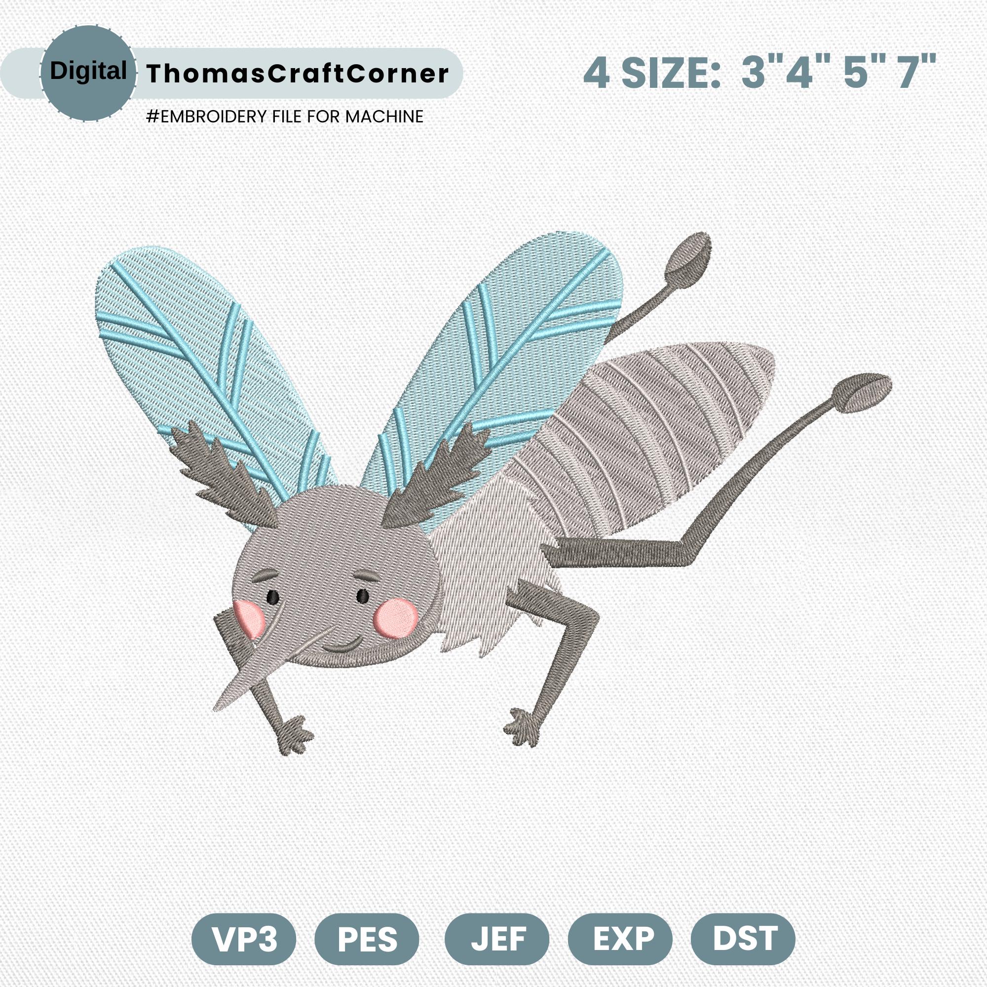 Mosquito Embroidery Design Insects Machine Spring Baby Kid