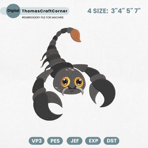 Scorpion Embroidery Design Insects Machine Embroidery Kid