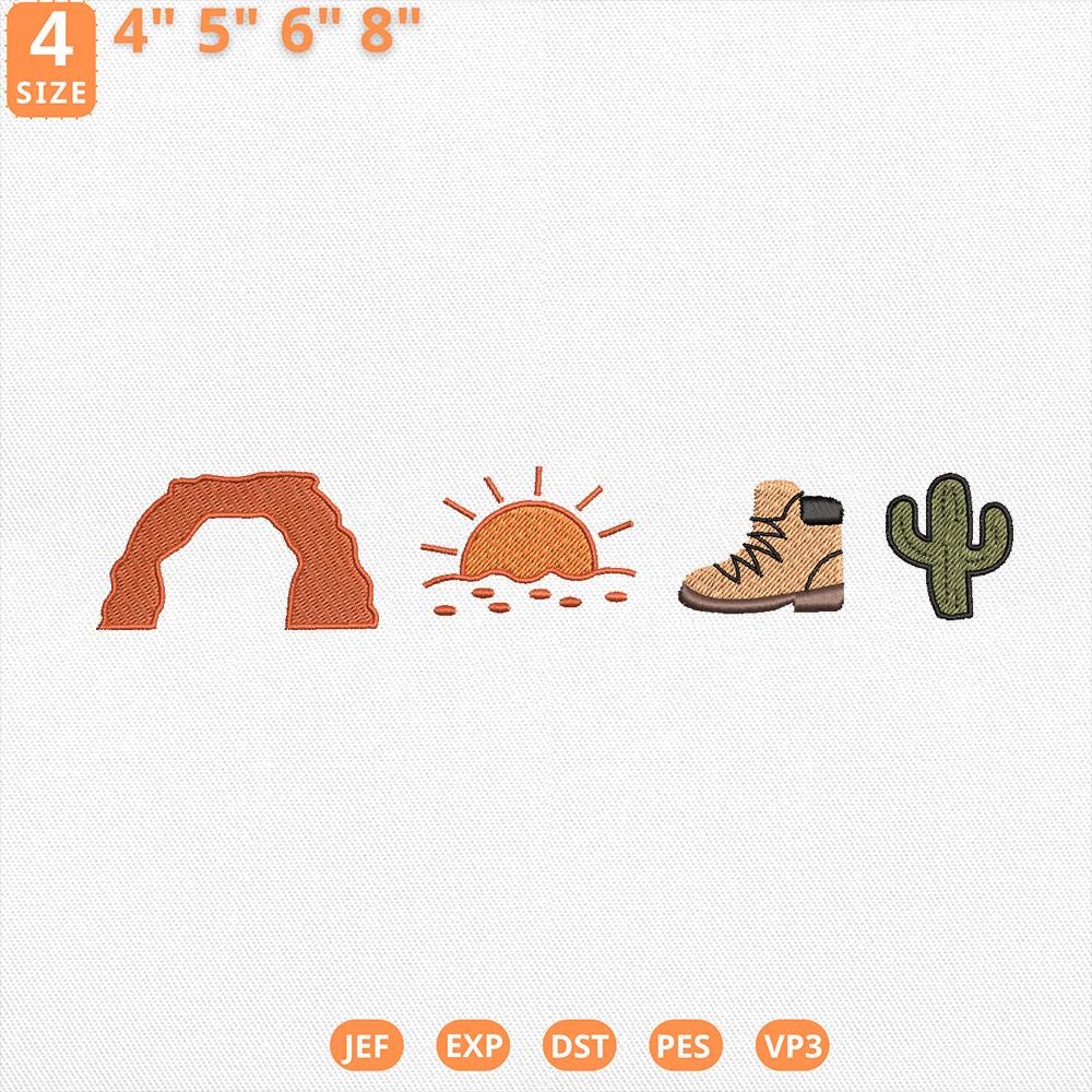 Arches Utah Embroidery Design National Park Digital File