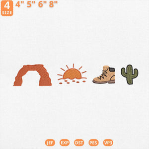 Arches Utah Embroidery Design National Park Digital File