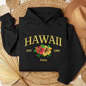 Hawaii Aloha Embroidery Design Flower Digital File