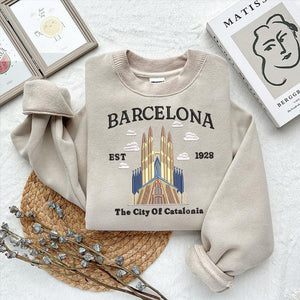 Barcelona Catalonia Embroidery Design City Location Digital File