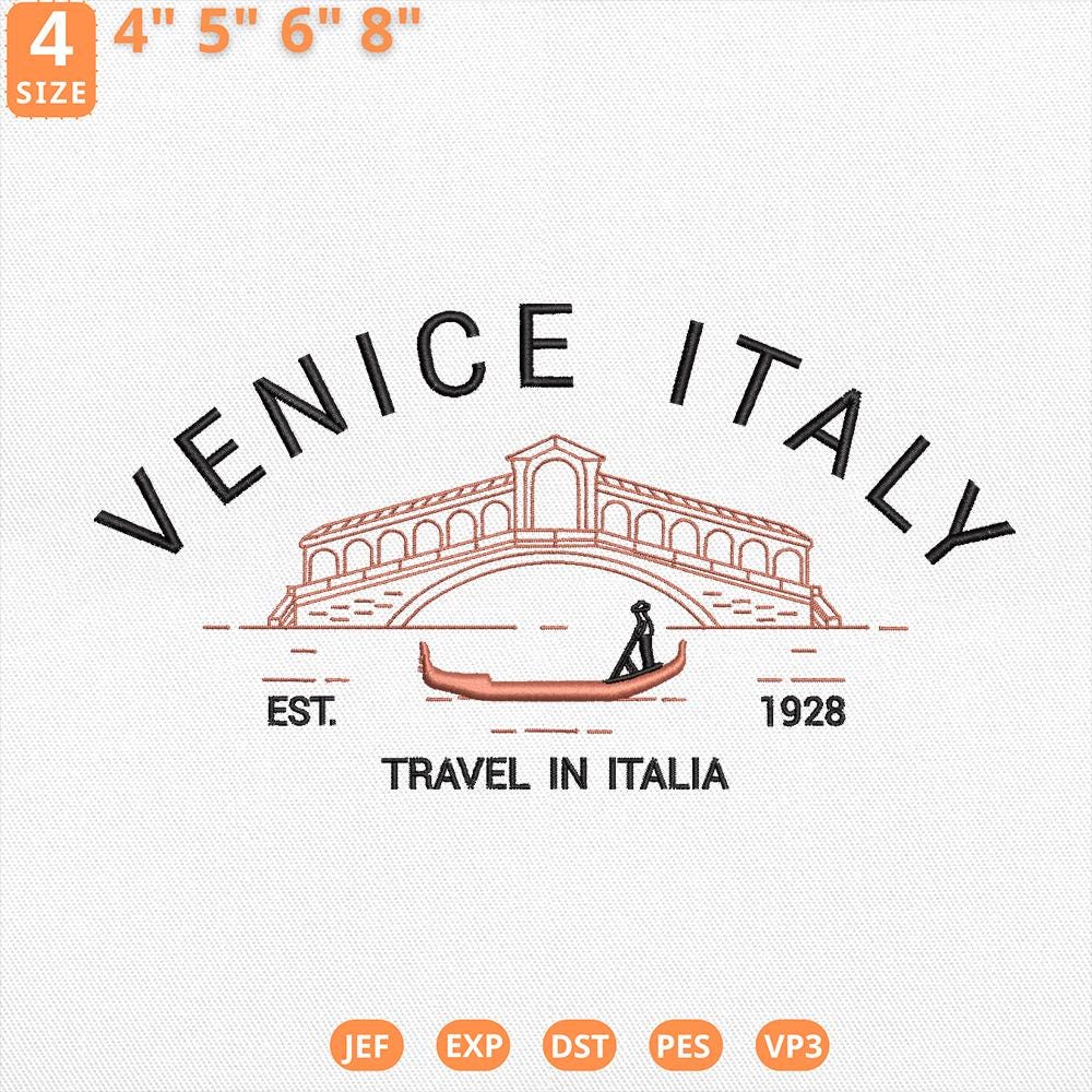 Venice Italy Embroidery Design Travel Machine File