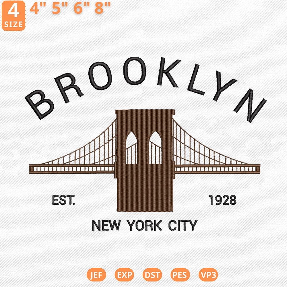 Brooklyn New York City Embroidery Design Machine File
