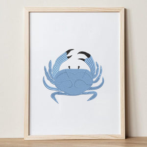 Crab Embroidery Design Sea Culture Summer Ocean Nautical