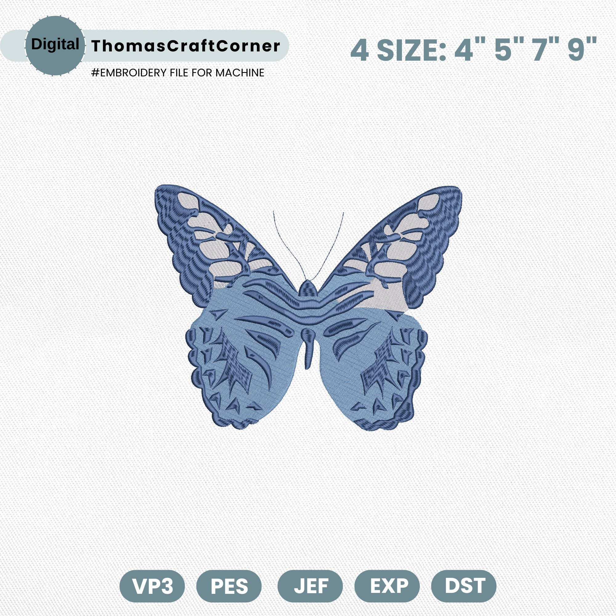 Butterfly Sea Culture Summer Embroidery Design