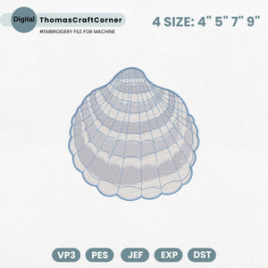 Clams Sea Culture Summer Nautical Ocean Embroidery Design