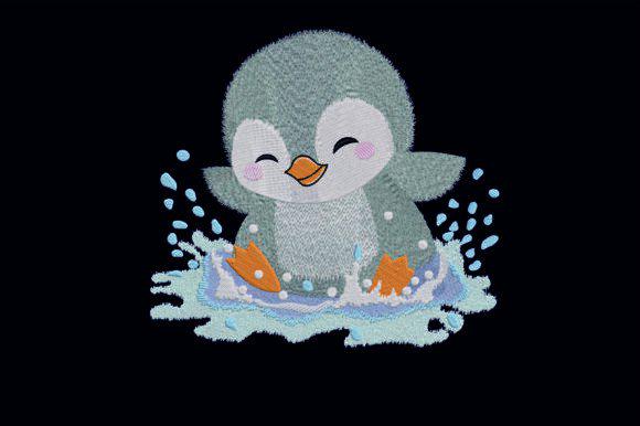 Penguin Embroidery Design Instant Download File