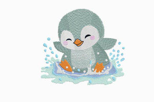 Penguin Embroidery Design Instant Download File