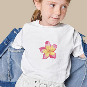 Frangipani Flower Embroidery Design Hawaii Coastal