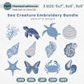 Sea Creature Embroidery Design Marine Animals Pattern