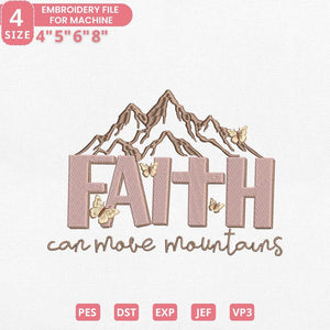 Faith Moves Mountains Embroidery Pattern PES DST JEF EXP - ThredViora