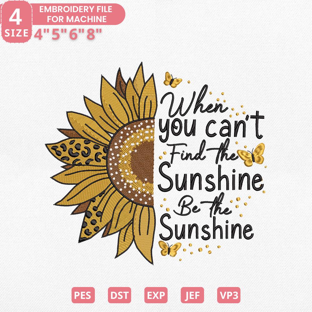 Sunflower Inspirational Embroidery Design PES DST JEF VP3 - ThredViora