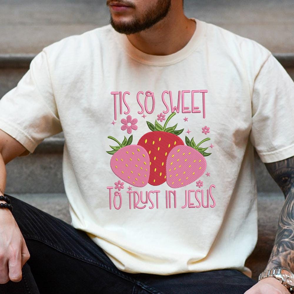 Christian Embroidery Design - Jesus Strawberry PES DST JEF EXP - ThredViora