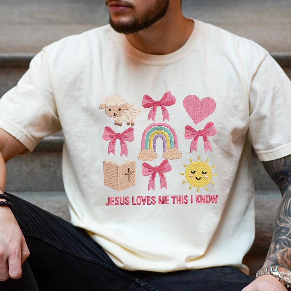 Jesus Loves Me Embroidery Design - PES DST JEF EXP VP3 - ThredViora