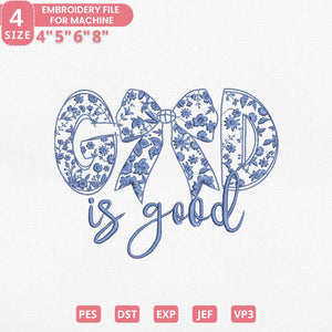 God Is Good Embroidery Pattern PES DST JEF Instant Download - ThredViora