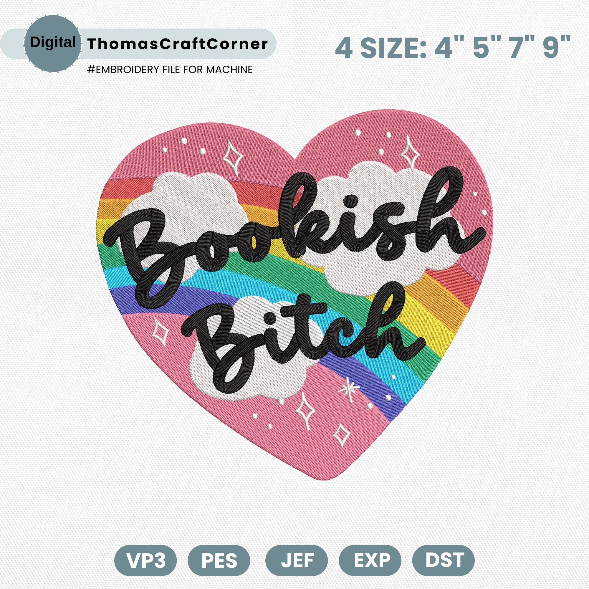 Bookish Rainbow Heart Embroidery Design, Bold Book Lover Machine Embroidery File, Book Lover Embroidery, Queer Pride Reading Embroidery File