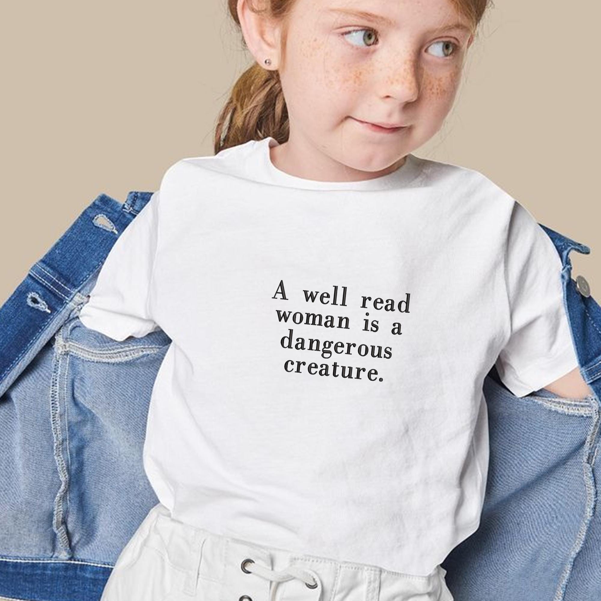 A Well Read Woman is a Dangerous Creature Embroidery Design, Feminist Quote Book Lover Embroidery File, Strong Woman Machine Embroidery File