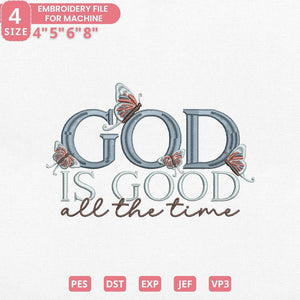 God Is Good Embroidery Design, Bible Verse, PES, DST, JEF - ThredViora